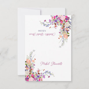 Invitation Moderne fleurs sauvages script place de douche de 