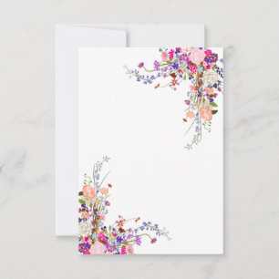 Invitation Moderne fleurs sauvages script place de douche de