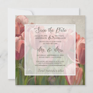 Invitation Moderne Floral Simple Élégant Fiançailles de tulip