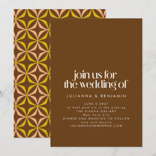 Invitation Moderne Fun Retro esthétique tendance Mariage Brow