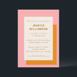 Invitation Moderne géométrique Bat mitzvah mignon rose orange<br><div class="desc">Moderne Géométrique Cute Bold Bat mitzvah élégant Invitation de fête en rose et orange</div>