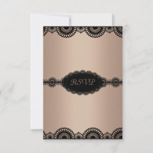 INVITATION MODERNE GOLDBLACK LACE ENGAGEMENT PARTI RSVP