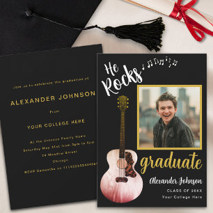 Invitation Moderne Graduate Photo Cool Music Graduation Party