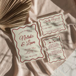 Invitation Moderne Gras ivoire amusant Rétro Funky Unique Mar<br><div class="desc">Ce faire-part de mariage est parfait pour votre mariage avec un design unique. Une élégante invitation simple et minimaliste à la modèle mariage de crème blanche. Ce qui présente un arrière - plan en ivoire ordinaire. Et les prénoms de la mariée et du marié, et les infos modifiables. Abordable et...</div>