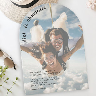 Invitation Moderne, Gras, Photo, Mariage, Arc