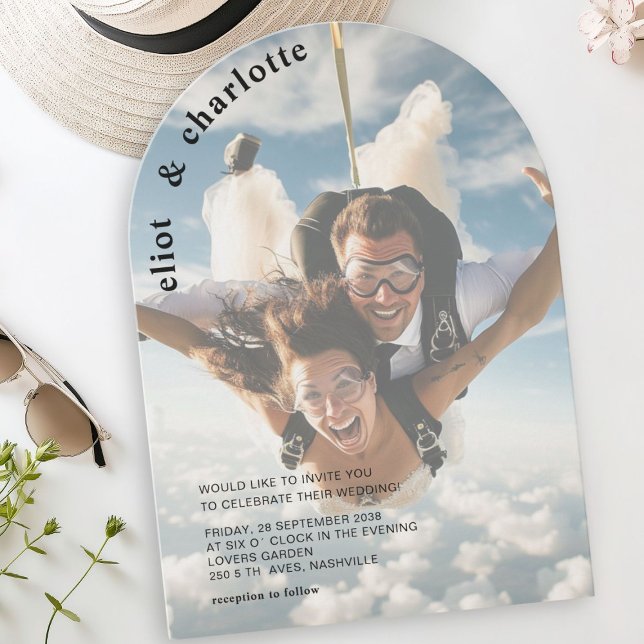 Invitation Moderne, Gras, Photo, Mariage, Arc (Modern, Bold, Photo, Wedding, Arch Invitation)