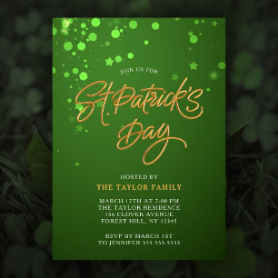 Invitation Moderne Green St. Patrick's Day Celebration Party