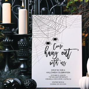 Invitation Moderne Hang out avec nous Spider Halloween Party