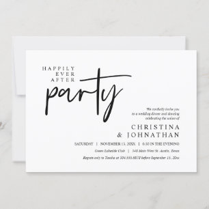 Invitation Moderne Heureux Jamais Après Le Dîner Mariage De F
