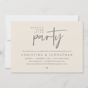 Invitation Moderne Heureux Jamais Après Le Dîner Mariage De F