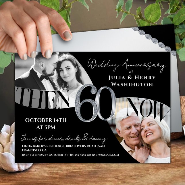 Invitation Moderne Icône 60e Anniversaire de Mariage (Créateur téléchargé)