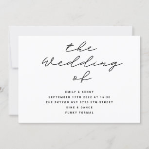 Invitation Moderne   Le Mariage de   Noir et blanc   MARIAGE