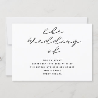 Invitation Moderne | Le Mariage de | Noir et blanc | MARIAGE