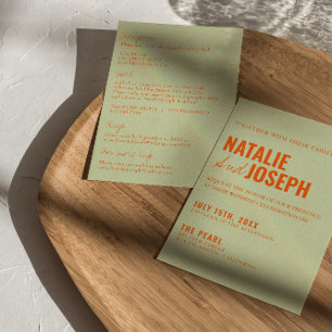 Invitation Moderne Lumineuse Et Coloré Tout En Un Mariage