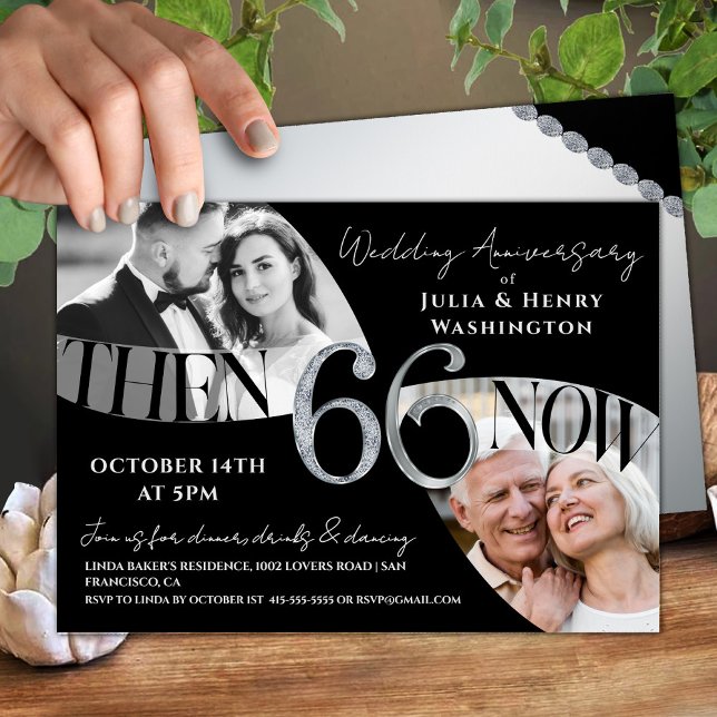 Invitation Moderne Luxe 66e anniversaire de mariage (Créateur téléchargé)