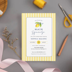 Invitation Moderne Main presser Lemon Bridal shower Invitatio