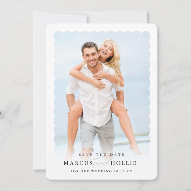 Invitation MODERNE MARIAGE minimaliste fiançailles calligraph (Devant)