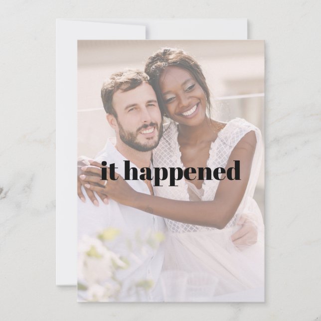 Invitation Moderne Mariage Récent Réception Photo Tendance (Devant)