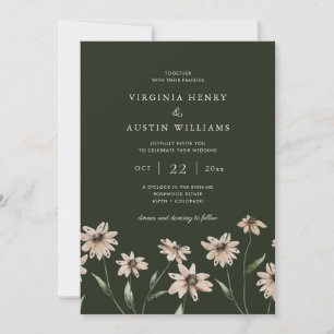 Invitation Moderne Mariage vert simple