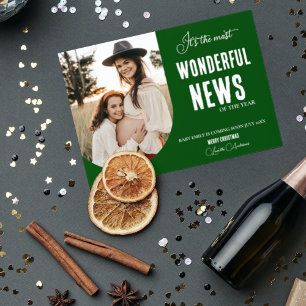 Invitation Moderne Merveilleuse nouvelle grossesse de Noël