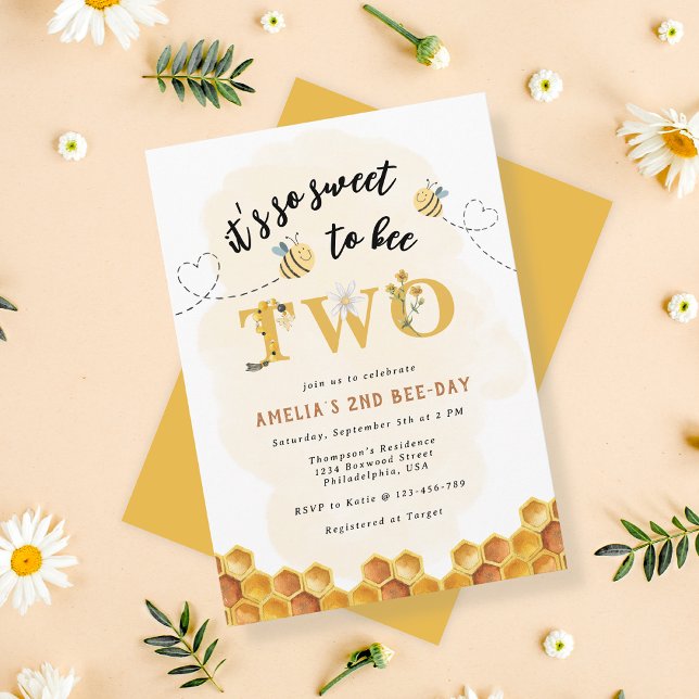 Invitation Moderne Mignon C'est si doux d'être deux 2ème anni (Créateur téléchargé)