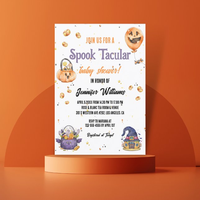 Invitation moderne mignon halloween spook baby shower taculai (Créateur téléchargé)