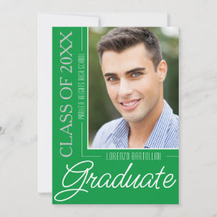 Invitation Moderne Minimal 1 Photo Kelly Green Graduation