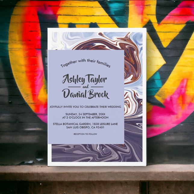 Invitation Moderne minimal Art Abstrait Marine Mariage élégan (Créateur téléchargé)