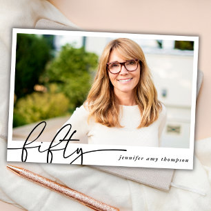 Invitation Moderne minimal Cinquante-cinquième photo fête d'a