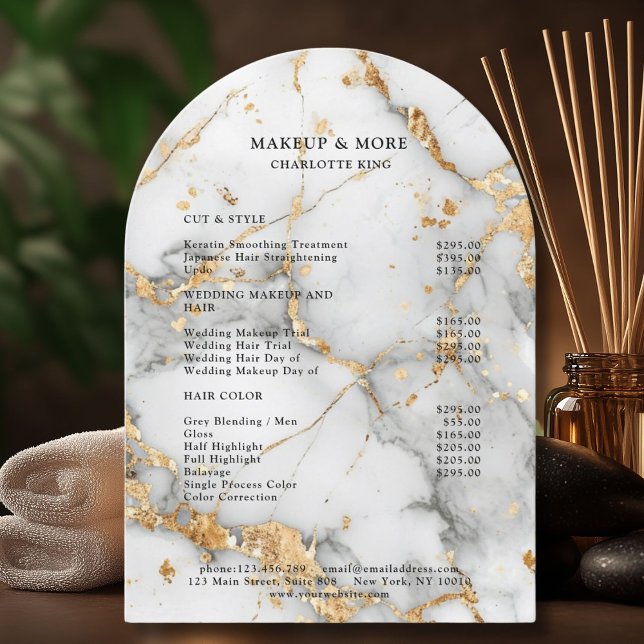 Invitation Moderne, Minimal, Marbre, Salon Tarifs (Modern, Minimal, Marble, Salon Price List)