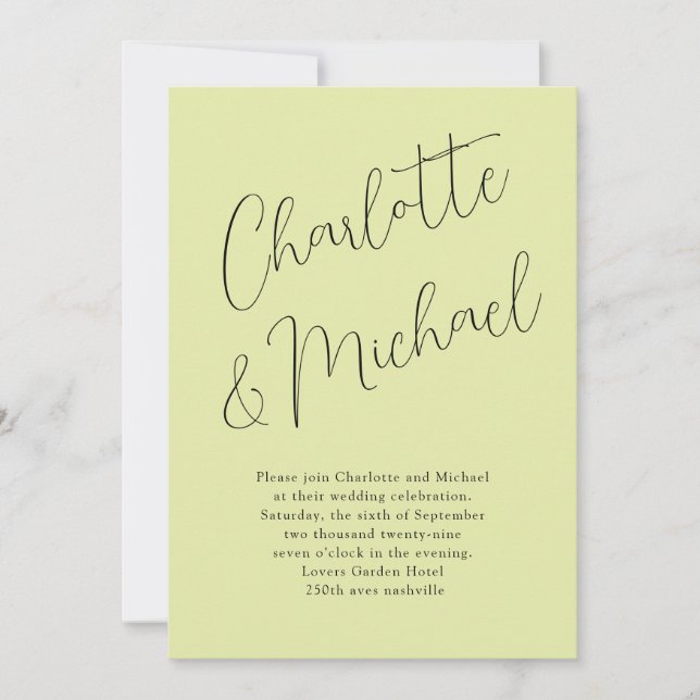 Invitation Moderne, Minimal, Typographie, Mariage (Devant)