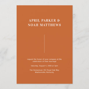 Invitation Moderne minimal Typographie simple Brûlé Orange