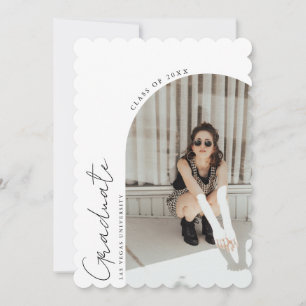 Invitation Moderne minimaliste 2 Photo Graduation Party