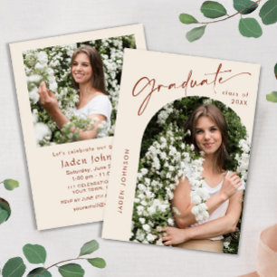 Invitation Moderne minimaliste 2e année de la fête de graduat