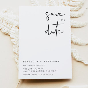 Invitation Moderne minimaliste audacieux Simple Save the Dat