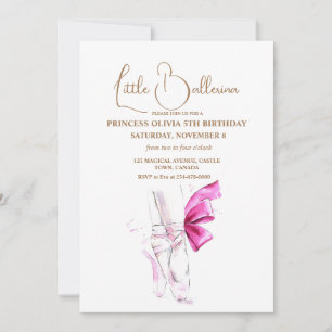 Invitation Moderne minimaliste Ballerina fête d'anniversaire