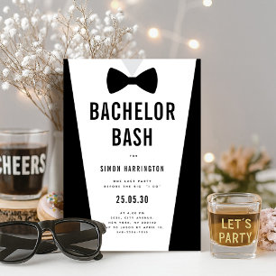 Invitation Moderne minimaliste Big Bold Bachelor Bash Party