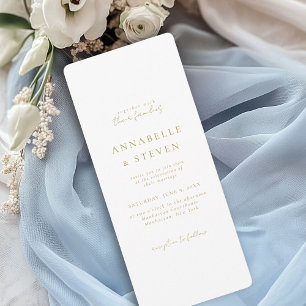 Invitation Moderne, minimaliste, blanc, Mariage