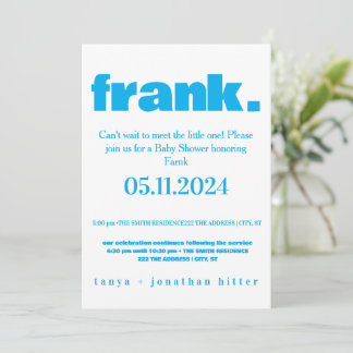 Invitation Moderne Minimaliste Bleu Clair pour Fêt