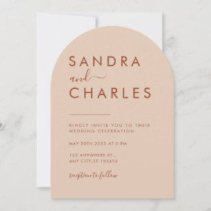 Invitation Moderne minimaliste Boho mariage en terre cuite