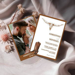 Invitation Moderne minimaliste Boho Western Cowboy Mariage