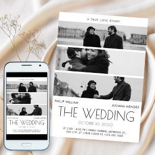 Invitation Moderne minimaliste couverture film poster photo m