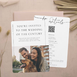 Invitation Moderne Minimaliste   Détails de mariage en photo 