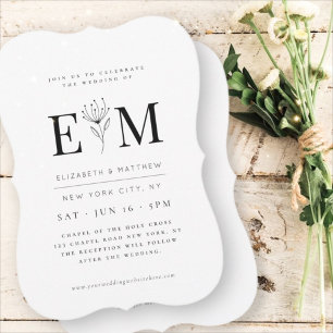 Invitation Moderne minimaliste Élégant Chic Foliing Mariage
