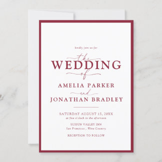 Invitation Moderne minimaliste élégant Mariage de typographie