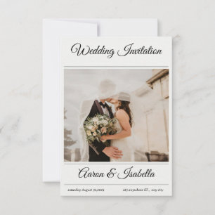 Invitation Moderne minimaliste Élégant simple Mariage photo