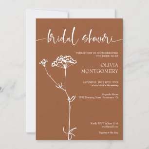 Invitation Moderne minimaliste Fête des mariées en terre cuit