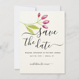 Invitation Moderne Minimaliste Fleurs Mariage Sauvegarder La