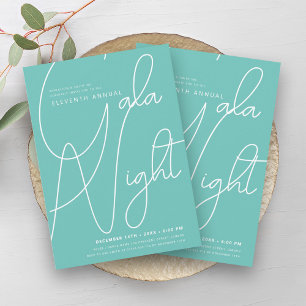 Invitation Moderne minimaliste GALA Entreprise Turquoise