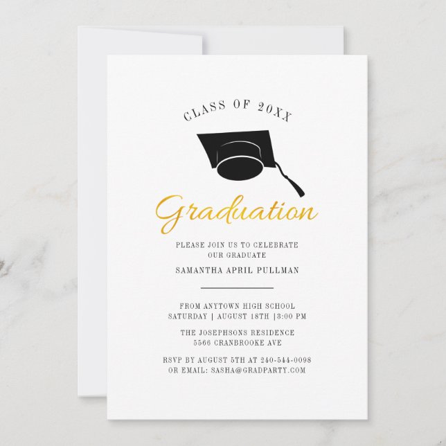 Invitation Moderne minimaliste Grad 2024 Graduation Party (Devant)